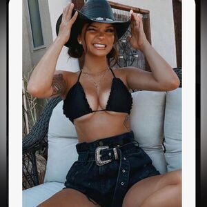 RARE vintage black high waisted shorts